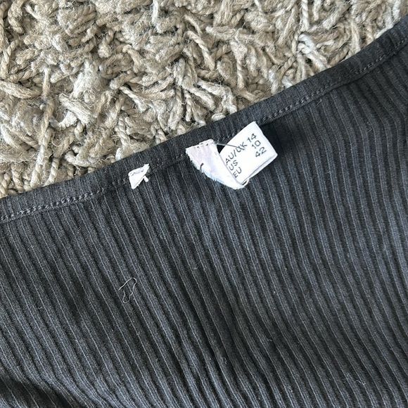 NWOT Princess Polly Ribbed Black NORMANDY LONG SLEEVE MINI DRESS BLACK Size 10 - Picture 8 of 12